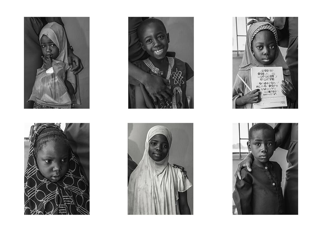 a grid of six children from the Oasis Academy, placed side by side.