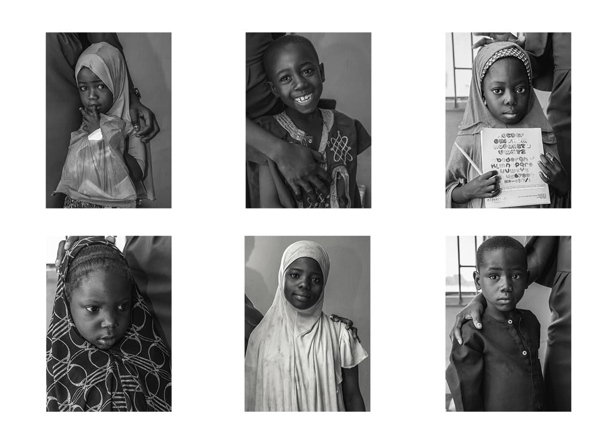 a grid of six children from the Oasis Academy, placed side by side.